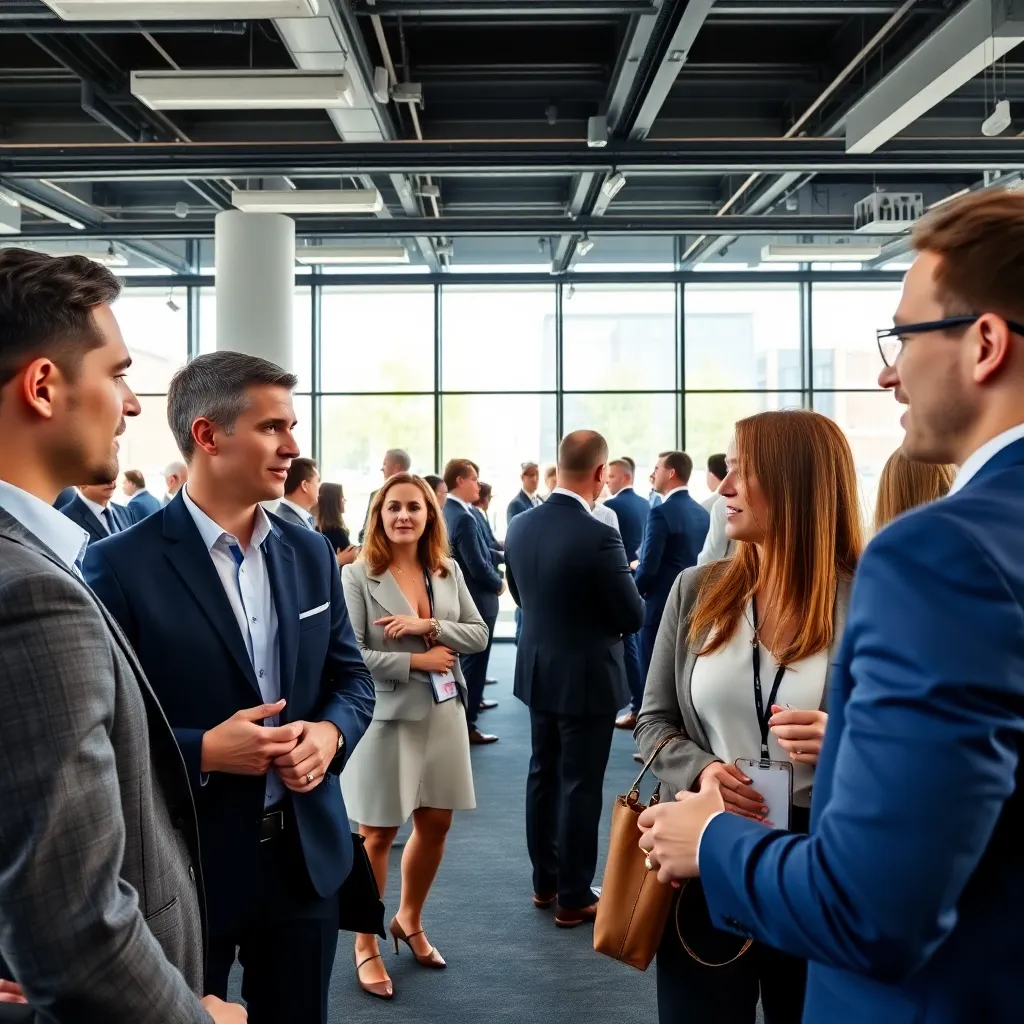 Nederlandse zakenman en zakenvrouw in gesprek tijdens een professionele bijeenkomst in een modern kantoor in Amsterdam