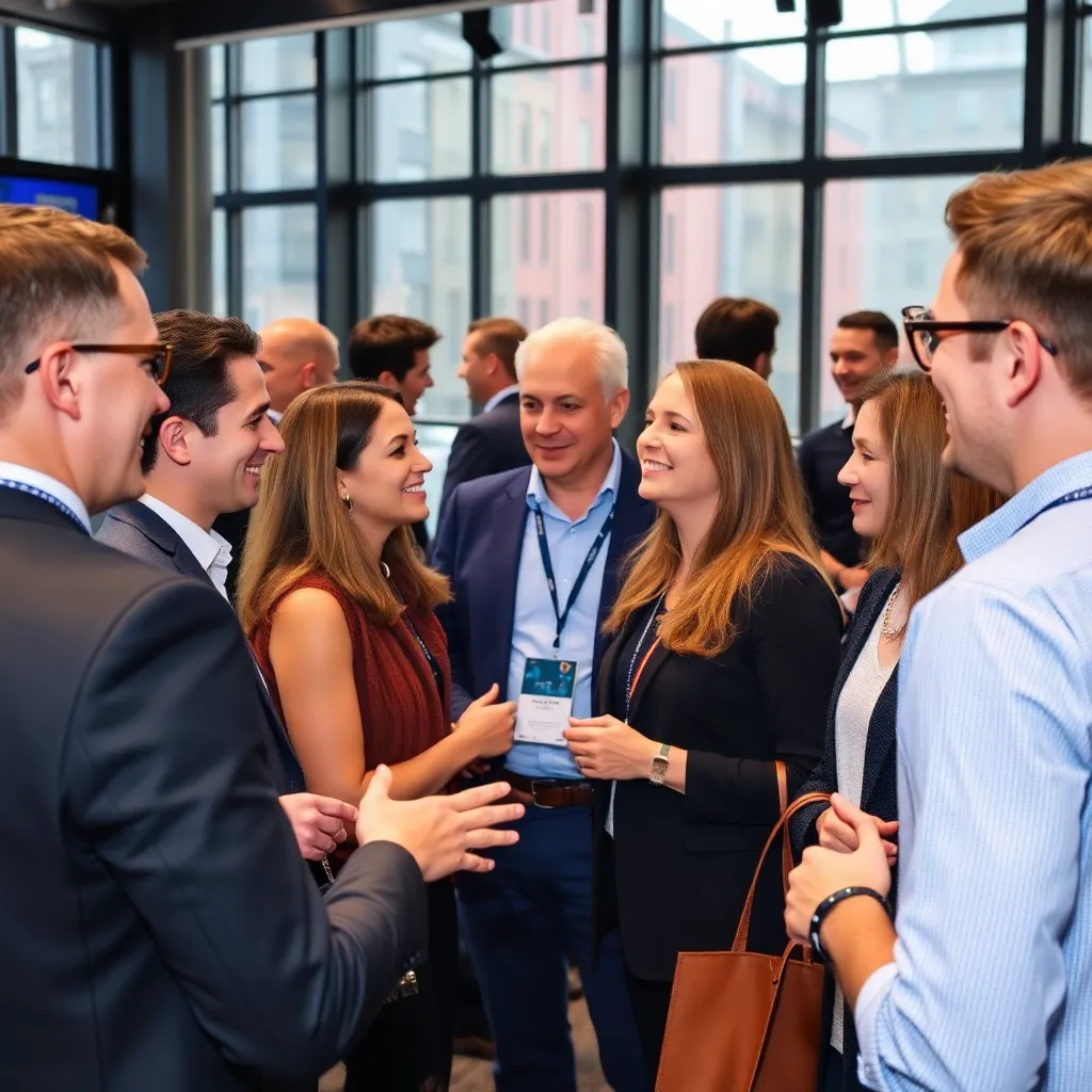 Professionals in gesprek tijdens een netwerkbijeenkomst in Amsterdam